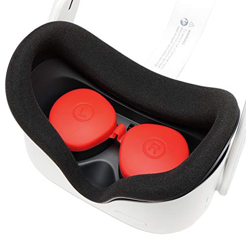 Vr Face Silicone Cover Mask Combo With Protective Lens Cover For Oculus Quest 2 Headset Face Pad Cushion Accessories Set Sweatproof Lightproof By X-Super Home (Red, Oculus Quest 2) #TOP1
