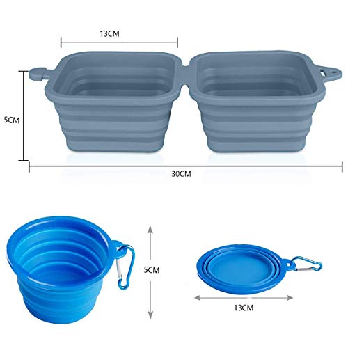 Binjor 2Pcs Ciotole Pieghevoli 2 in 1 Silicone