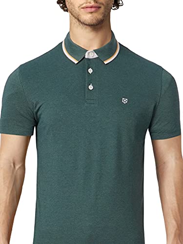 Image of Jack & Jones Men's Cotton Regular Fit Solid Polo Collar T-Shirt