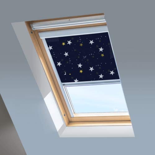 Skylight Stores pour fenêtres de toit Velux - Store occultant - Bleu marine - Cadre en aluminium argenté (CK01) Cover