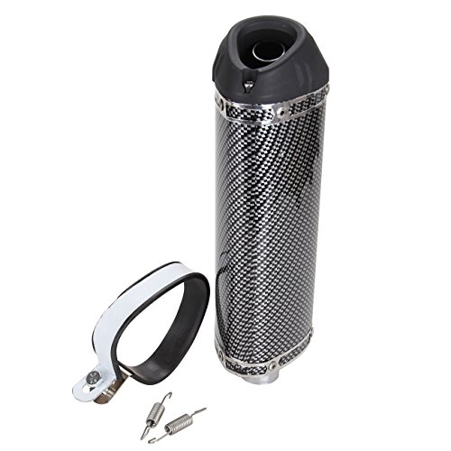 Ridgeyard 38mm Moto Silencieux échappement silencieux de pot d'échappement Tuyaux Fibre Carbone Exhaust Muffler Pipe Cover