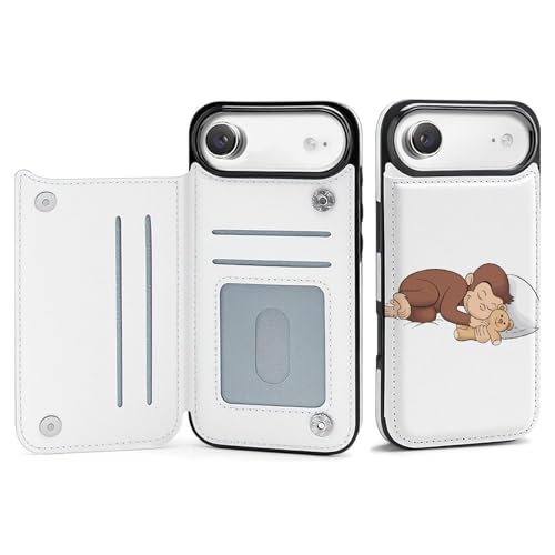 手帳型 おさるのジョージ (2) 対応 iPhone 17 Air ケース カード収納 スマホケース 財布型 携帯ケース 軽量 全面保護 スタンド機能 おしゃれ お祝いギフト