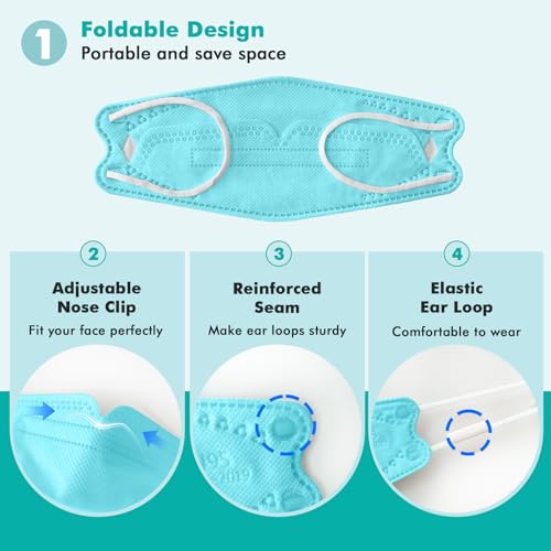 Image of LEMENT KN95 Face Masks - 100 Pack Breathable Comfortable Disposable Masks For Adult, Filter Efficiency≥95%, Elastic Ear Loops, 5 Colors