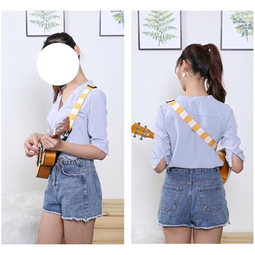 Image of Adjustable Ukulele Strap, No-Drill Ukulele Straps Adult Size, Easy to Use with Double J Hooks, Ukulele Accessories