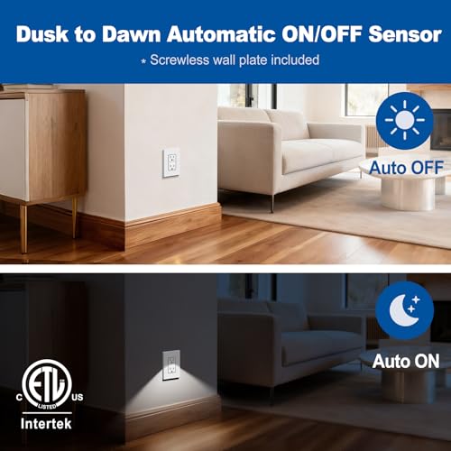 Image of CML15 Amp Outlet with Night Light for Hallway & Bathroom, ETL Listed