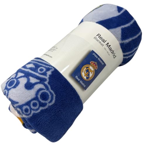 JYC CREATIVE Couverture de l’équipe de Football R. Madrid, Couverture de Madrid, R.m en Tissu, Polaire, (120X150CM)