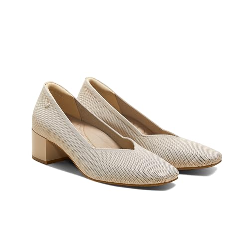 VIVAIA Megan Square-Toe Stress Free Chunky Heels for Women Arch Support Smart Casual