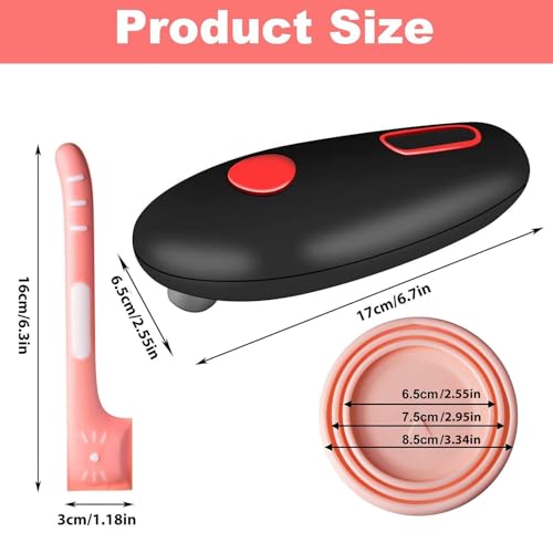 Electric Can Openers, Electric One Touch Button Left Handed Can Opener, Smooth Edges for Safe Side Cutting One Handed Electric Can Opener - Image 2