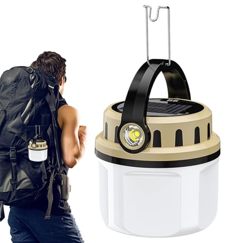 Lámpara Solar Colgante Exterior 3W Power Bank Portátil Lámparas Solares Para Camping Farolillo Recargable Para Tienda De Campaña, Senderismo, Emergencia,11x11x13cm