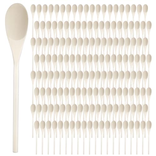 CONEHOY 120 Pcs 10 Inch Wooden Spoons Oval Kitchen Cooking Spoon for Serving Eating Stirring Baking...