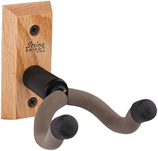String Swing CC01K - Guitar Hanger and Guitar Wall Mount Bracket Holder for Acoustic and Electric Guitars - Oak