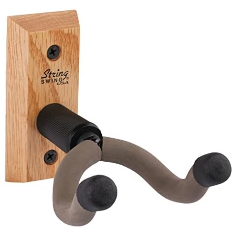String Swing CC01K - Guitar Hanger and Guitar Wall Mount Bracket Holder for Acoustic and Electric Guitars - Oak Cover