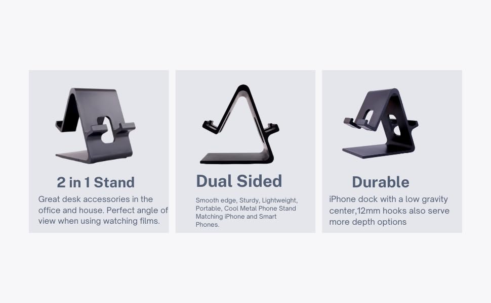 Image of Mobile Stand for Table | Dual Sided Mobile Holder | Stand Desktop Universal Metal Mobile Holder (Metal Phone Holder)