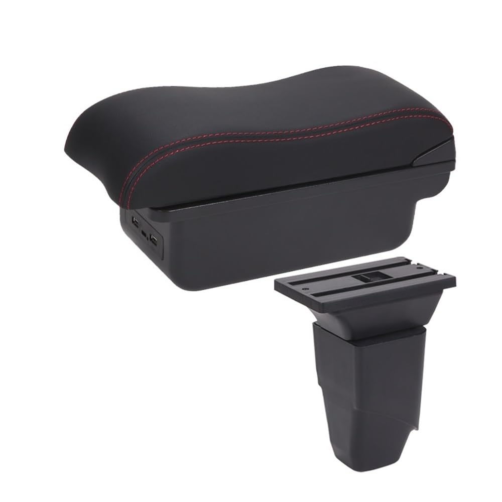 Aierdeyp B1 Black Red 3Usb Car Armrest Box For Peugeot 206 207 Cc Cabrio