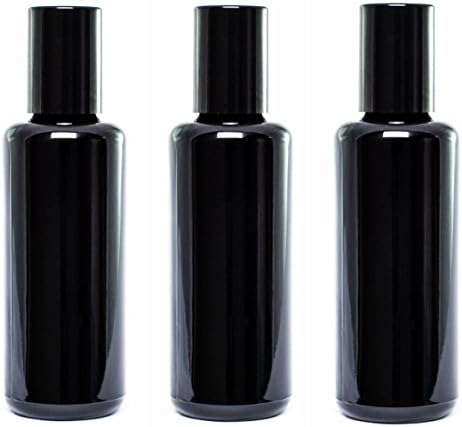 ultravioLeaf 50 ml (1.7 fl oz) Black Ultraviolet Glass Bottle w/Glass Ball Roll on Tip