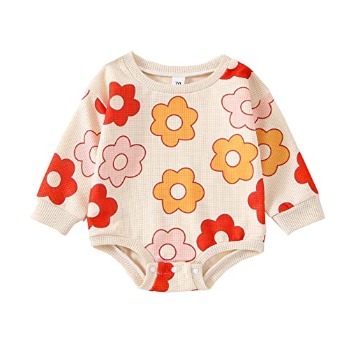 Image of Madjtlqy Baby Girls Outfit Set Summer Flower Printing Short Sleeve T-Shirt Tops + Elastic Waist Shorts Set