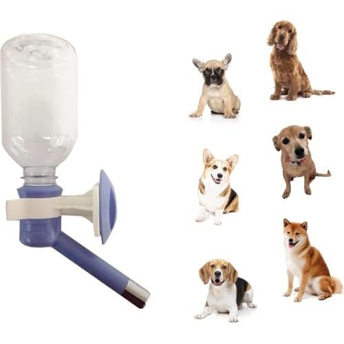 Choco Nose Patented No-Drip Dog Water Bottle/Feeder for Dogs/Cats and Other Small-Medium Sized Animals – for Cages, Crates or Wall Mount. 10.2 Oz. Mess Free Leak-Proof Nozzle 16mm, Blue (C590)