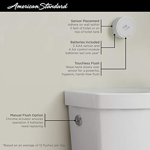 American Standard 4000709.020 Cadet Touchless 1.28 Gpf Single Flush Toilet Tank Only thumb #1