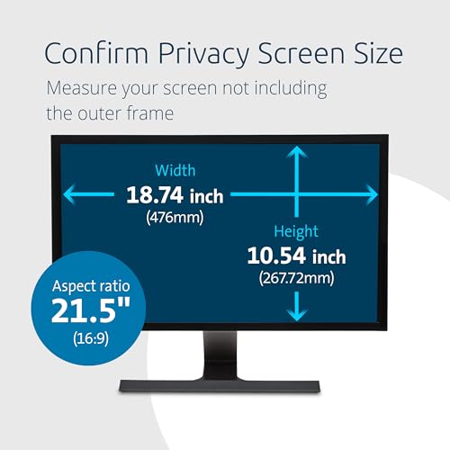 Image of Kensington 21.5 inch Computer Privacy Screen for Desktop, 16:9 Widescreen Monitor, FP215W9 Anti-Glare Blue Ray Reduction Computer Privacy Filter, Matte and Glossy Viewing Options, K55415WW