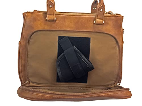 Multi Zippers Fashion Locking Faux Leather Concealed Carry Gun Shoulder Bag4