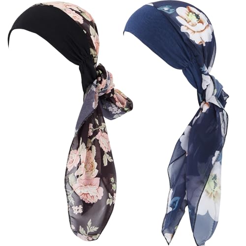 Foulard contre le cancer extensible et anti-irritation - Duo de bandeaux chimio