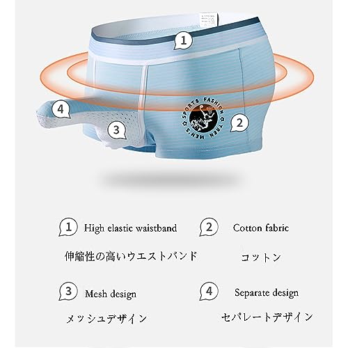 Men's underwear, pure cotton elephant trunk pants, breathable and fashionable striped boxer shorts3