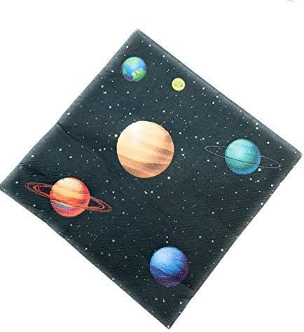 Oojami Outer Space Birthday Party Pack Outer Space 9" Dinner Paper Plates 7" Dessert Paper Plates 9 oz Cups 3 Ply Napkins Outer Space Party Theme