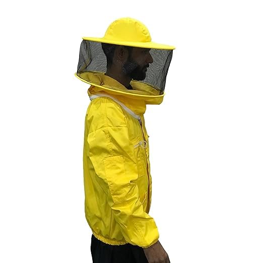Giacca da Apicoltura cotone con rotondo Cappello Maschera Velo Beekeeping Jacket Apicoltore Camiciotto per apicoltori professionisti