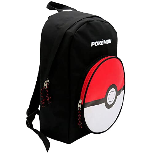 Pokémon, Mochila Juvenil Pokeball Producto Oficial Pokémon Adaptable a Trolley de Color Negro (CyP Brands)