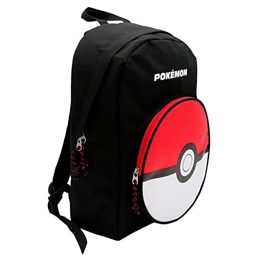 Pokémon, Mochila Juvenil Pokeball Producto Oficial Pokémon Adaptable a Trolley de Color Negro (CyP Brands)