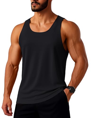 TACVASEN Mens Workout Tank Top UPF 80+ Y-Back Muscle Shirts Quick Dry Sleeveless Tee Shirt for Swim Beach Gym Athletic