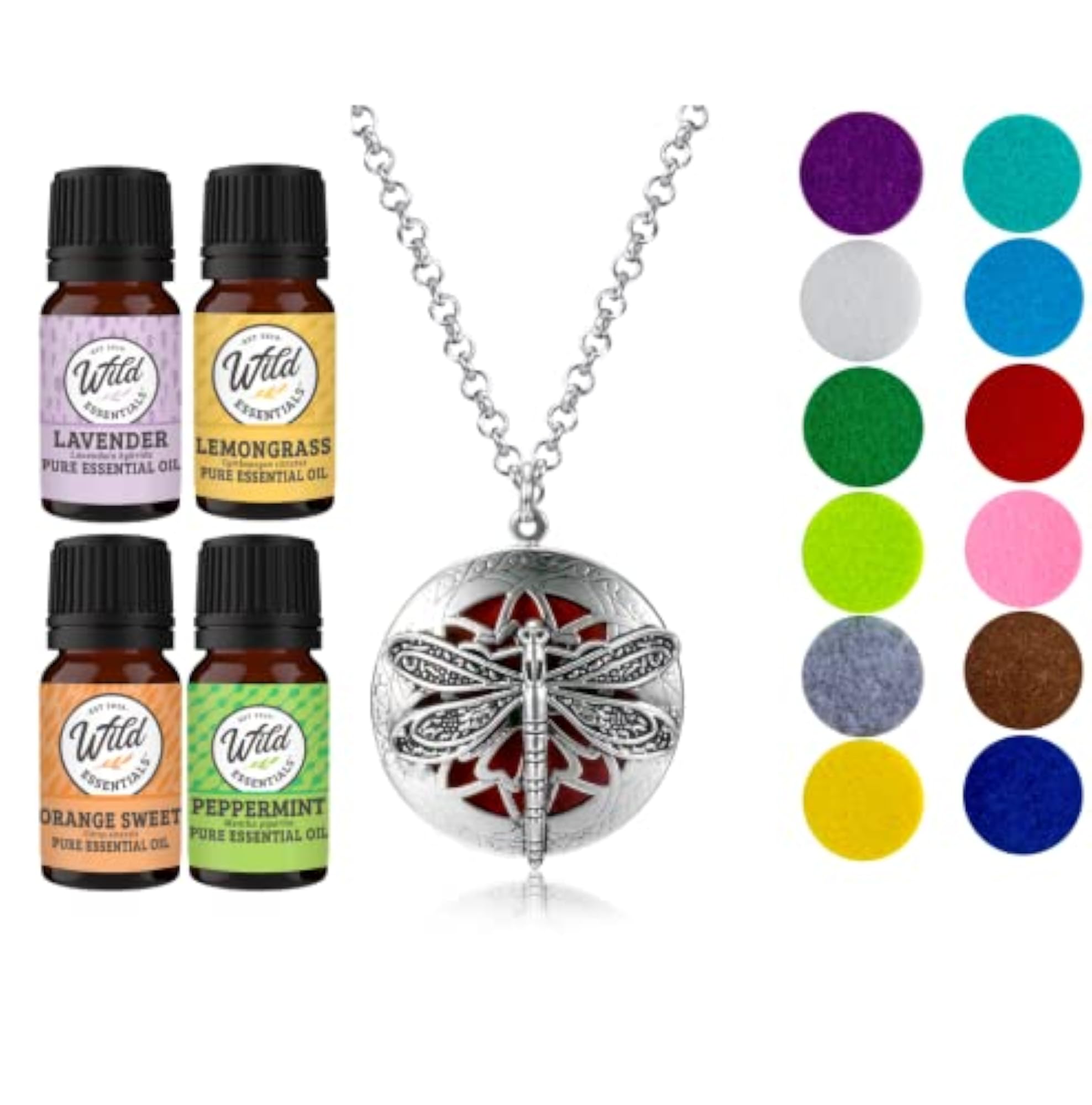 Wild Essentials Dragonfly Essential Diffuser Necklace Set