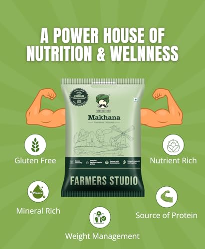 Image of Farmers Studio Premium Makhana 200g (Pack of 4) | Handpicked Jumbo Fox Nuts | Healthy Gluten-Free Snack | Protein-Rich Superfood