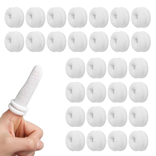 30 Pcs Finger Bandages Tubular, Finger Dressing First aid, Finger Stall Finger Bandage Tubular Finger Stall Bandage for Work Kitchen Finger Protection Gloves Cotton Finger Cover