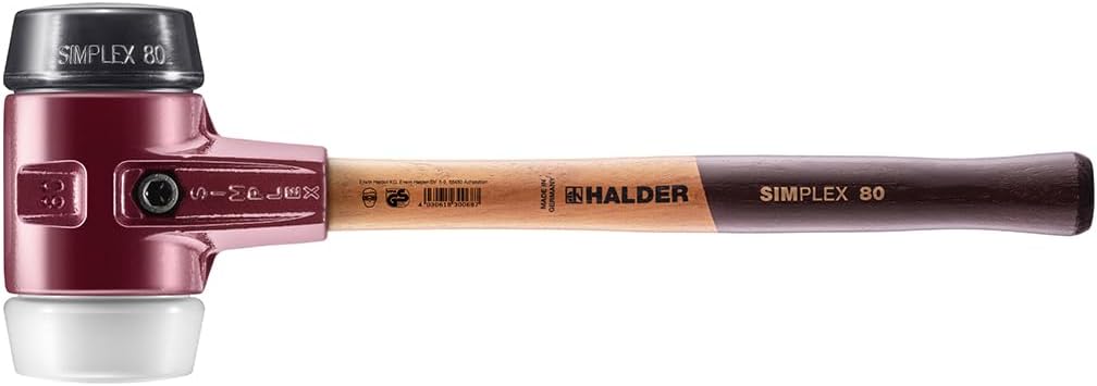 Halder3027080 80 mm 3027 Rubber/Superplastic "Simlpex" EH Soft-Face Mallet - Multi-Colour