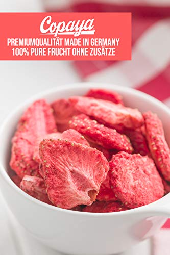 Copaya Gefriergetrocknete Erdbeeren in Scheiben 200g, knusprige Erdbeeren schonend verarbeitet und ohne Zusätze gepackt im Aromaschutzbeutel für eine lange Haltbarkeit - Image 4