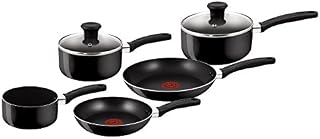 Tefal Delight Aluminium 5 Piece Non-Stick Pots & Pans Cookware Set, Black