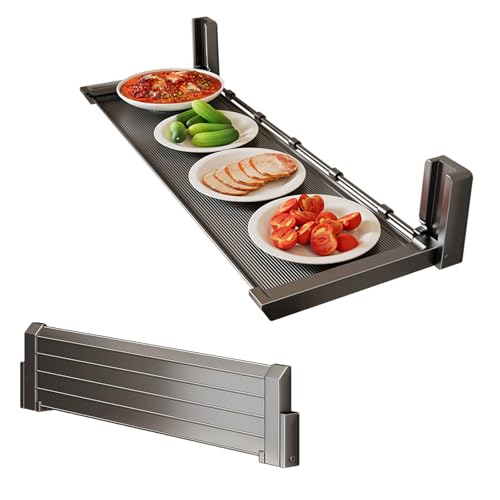 Estantería de aluminio plegable de 39 cm para baño y cocina, ahorro de espacio, para sala de estar, solución de almacenamiento moderna y práctica