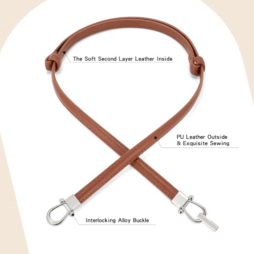 Image of JASGOOD Leather Skinny Belts for Women Plus Size Ladies Thin Waist Belts Adjustable for Jeans Pants Dresses with Gold Buckle