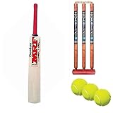 VINOX Present MRF Popular Willow Cricket BAT with 3 Ball and Stumps and Bail Combo BAT Size No. (4)