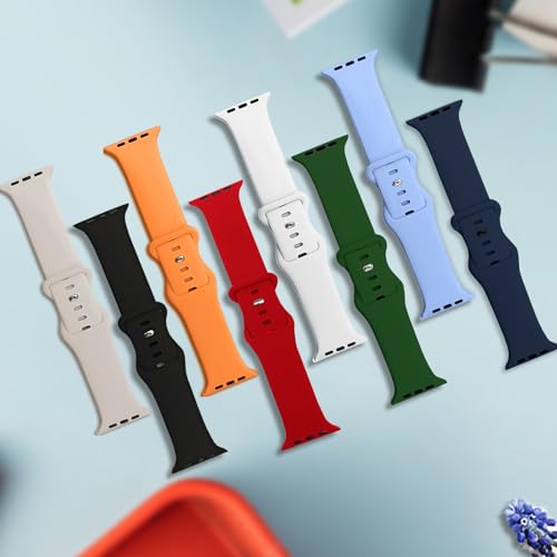Image of 8 Pack Bands Compatible with Apple Watch Band 38mm 40mm 41mm 42mm 44mm 45mm 46mm 49mm for Women Men, Soft Silicone Sport Strap for iWatch Series Ultra 11 10 9 8 7 6 5 4 3 2 1 SE /SE 2nd /SE 3nd