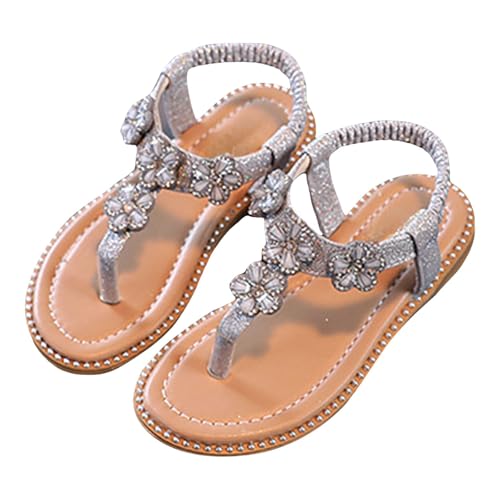 IWIHMIV Girls Sandals Toddler Cute Open Toe Flip Flops Flat Dress Summer Soft Sole Beach Sandals with Elastic Strappy2