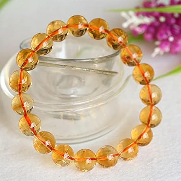 LKBEADS 1 Strands Natural Brazil Yellow Citrine Bracelet Round beads 10mm 04394