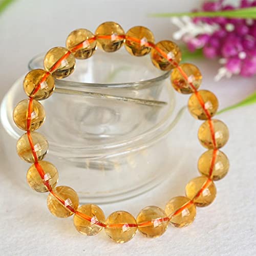 Citrine naturelle perles rondes 10mm bracelet pierre véritable du Brésil LKBEADS - 2