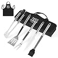 Qsbon Birthday Gifts from Daughter Son, Grilling Gifts for Men Who Have Everything, Stainless Steel BBQ Tools Set with Engraved Handles for Fathers Day, Best Dad Ever Present for Men's Gifts