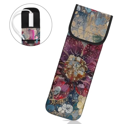 Flashideas Floral Flat Iron Holder Curling Iron Organizers and Storage with Pocket Travel Neoprene Storage Pouch Case Bag Neoprene Straightener Holder and Silicone Hot Hair Tools miniatura 3