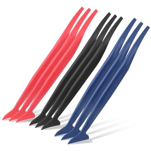 Image of 9 Pcs Car Micro Squeegee Curves Slot Tint Tool Set, Vinyl Wrap Tools, Vinyl Wrap Squeegee Car Wrap Tools with Different Hardness for Installing Vehicle Wraps and Auto Stickers Car Wrap Tools