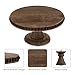 Hanobe Round Wood Cake Stand: Cupcake Pedestal Stand 12 inch Dessert Display Riser Distressed Rustic Cakes Holder Tray Vintage Beads Wooden Plate for Christmas Wedding Birthday Decor