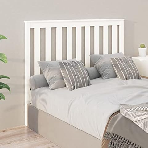 Tidyard Bed Headboard Fashion Bedroom Decor Wooden Headboard White 126x6x101 cm Solid Wood Pine 148 Cover