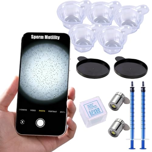 Sperm Magnifying Glass Suitable for Home Sperm Testing & Semen Observation Male Fertility Observation 100 Times Reusable Quick Result (Black)